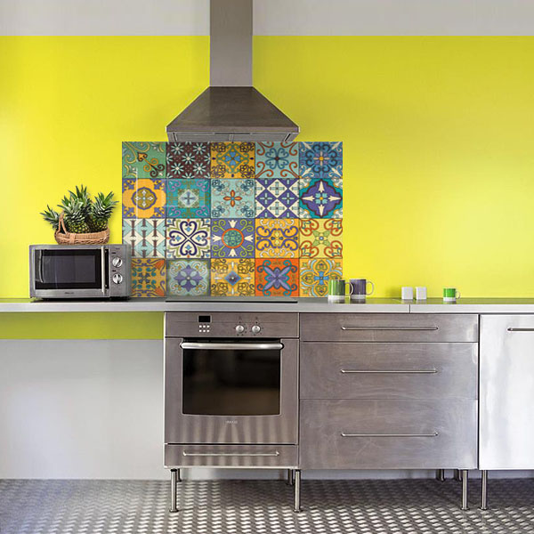 carreaux de ciments vert et jaune