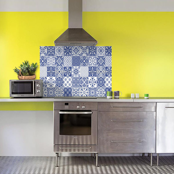 petit carreaux de ciments bleu et blanc