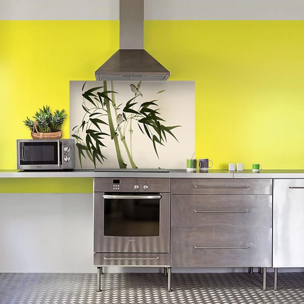 crédence peinture bamboo fond hotte