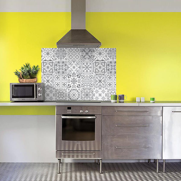 carreaux de ciments blanc et gris