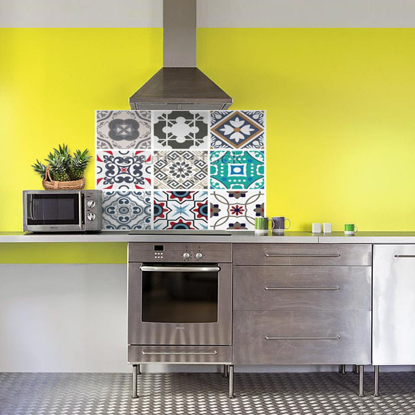 carreaux de ciments blanc et gris rouge