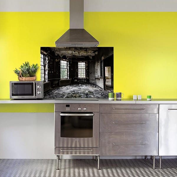 crédence intérieur maison abandonné hotte