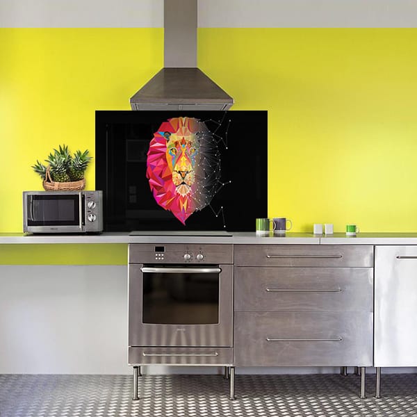 crédence illsutration couleur lion fond hotte