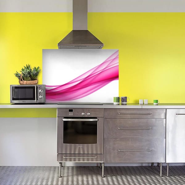 crédence abstrait fond de hotte drapé rose