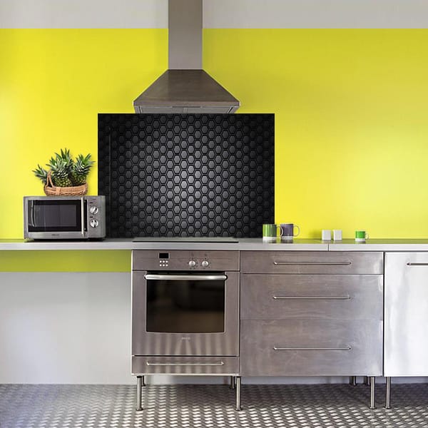 crédence alvéoles noir hotte
