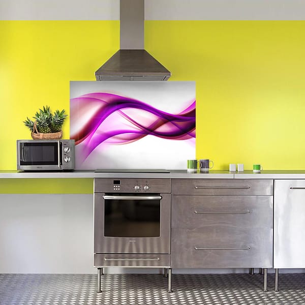 crédence abstrait fond de hotte encre rose