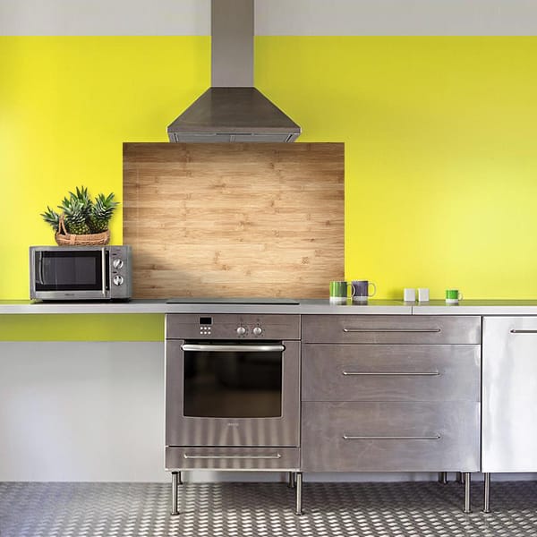 crédence parquet clair hotte