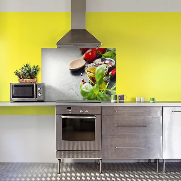 crédence aliment fond de hotte assaisonnement