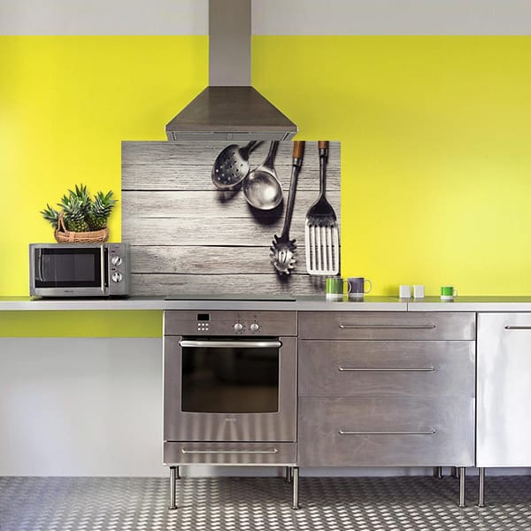 crédence aliment fond de hotte ustensile