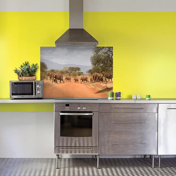 crédence éléphants fond hotte