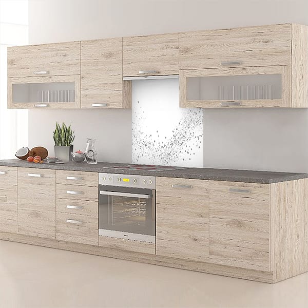 crédence éclaboussure noire hotte