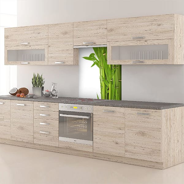crédence bamboo vert fond hotte