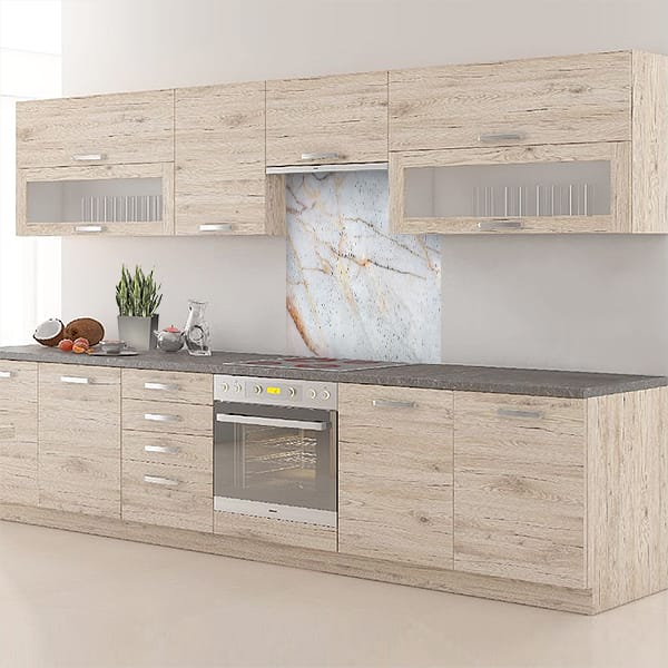 crédence marbre brut hotte