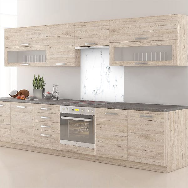 crédence marbre blanc hotte