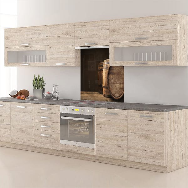 crédence tonneaux hotte