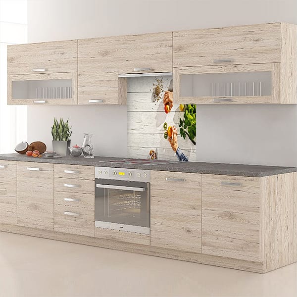 crédence aliment fond de hotte partage fruit