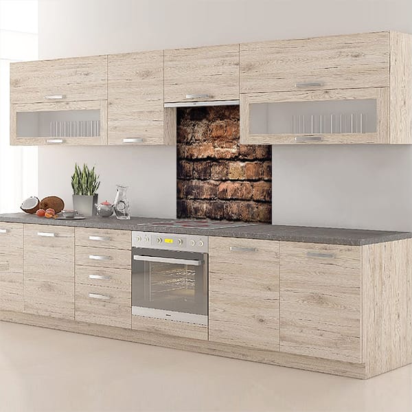 crédence vielles grosses briques hotte