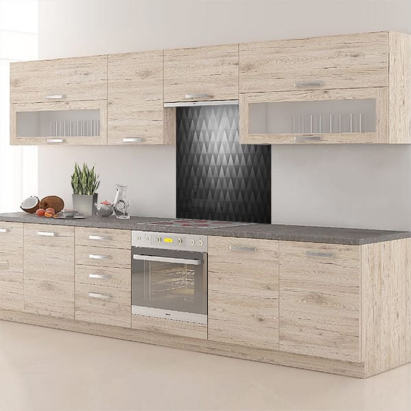 crédence triangle noir & blanc hotte