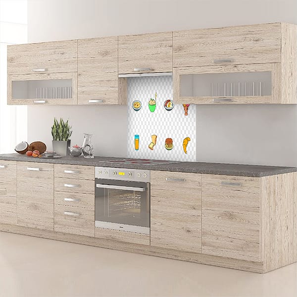 crédence aliment fond de hotte douceurs