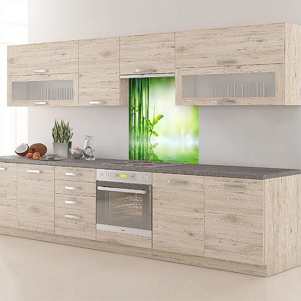 crédence bamboo eau fond hotte