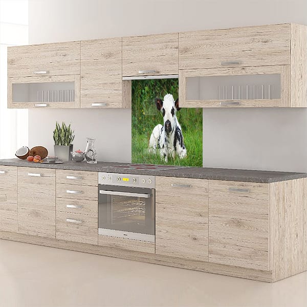 crédence vache champs fond hotte