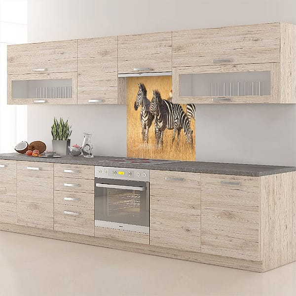 crédence zèbres savane fond hotte