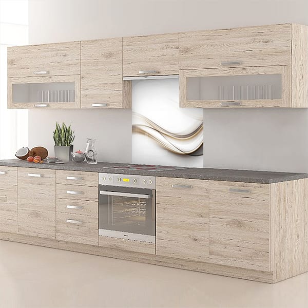 crédence abstrait fond de hotte lignes grises