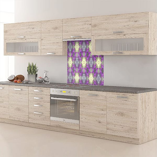 fond de hotte mosaique petite violette