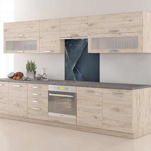 crédence acier noir hotte