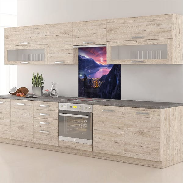 crédence landscape rose fond hotte