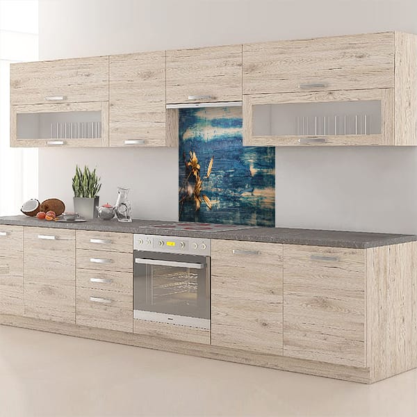 crédence fleurs séchées table fond hotte