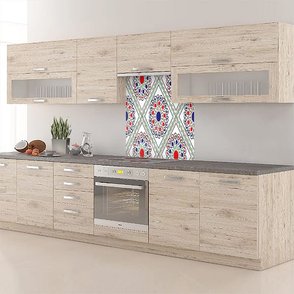 fond de hotte mosaïque rosace