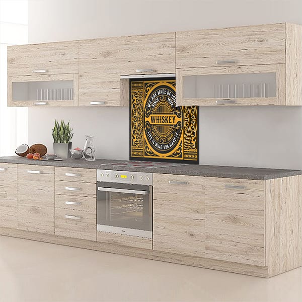 crédence whiskey caché fond hotte