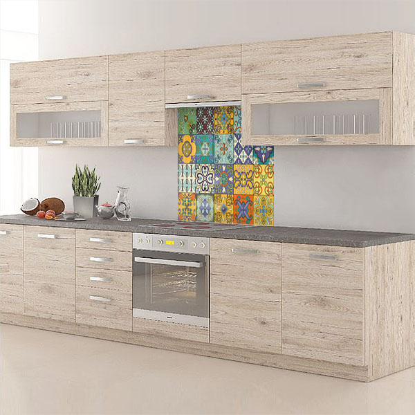 carreaux de ciments vert et jaune