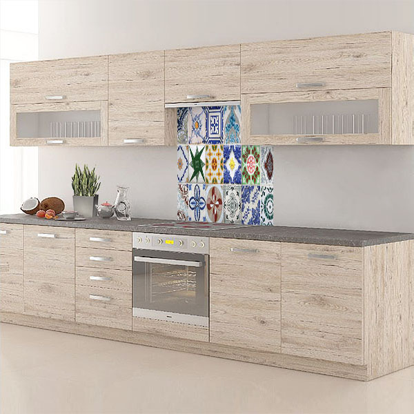 carreaux de ciments bleu nuit et jaune