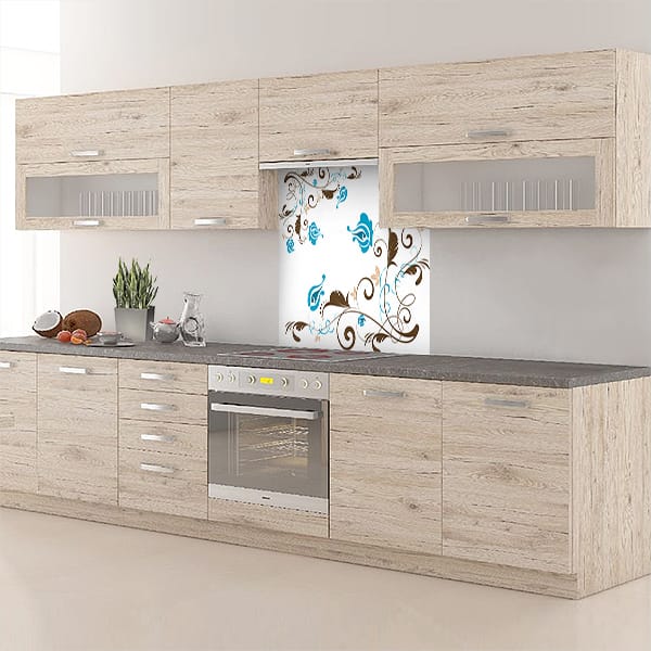 crédence abstrait fond de hotte végétation marron