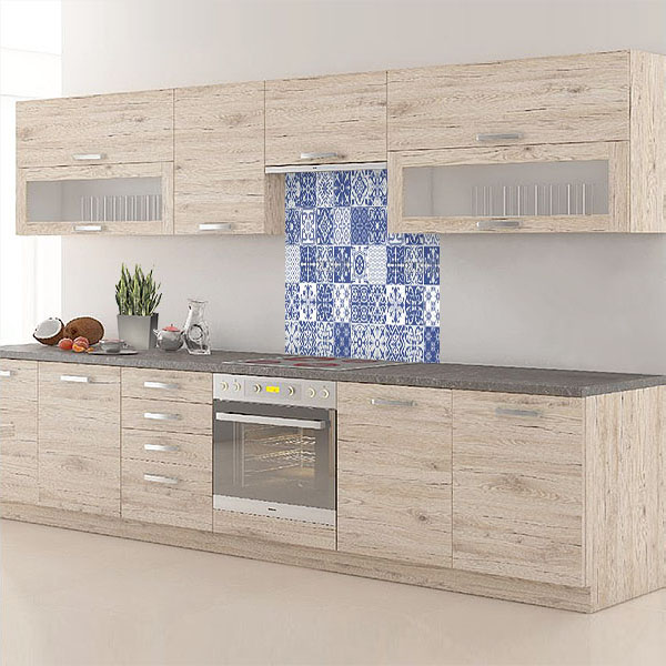 petit carreaux de ciments bleu et blanc