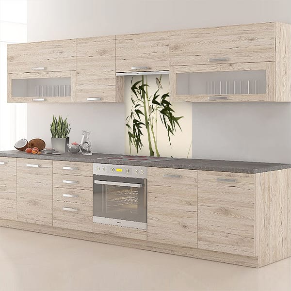 crédence peinture bamboo fond hotte