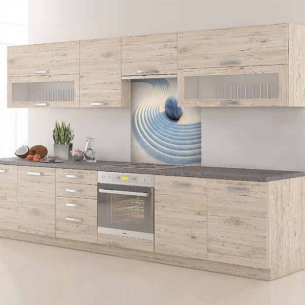 crédence jardin zen sable fond hotte