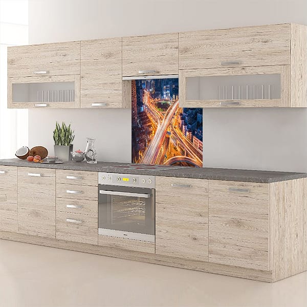 crédence trafic ville nuit rocade fond hotte