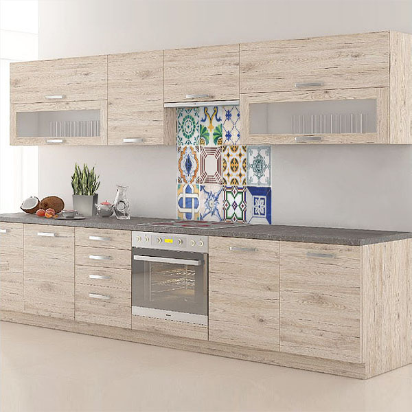 carreaux de ciments bleu jaune vert