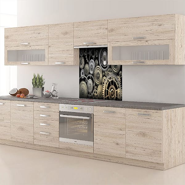 crédence engrenages hotte