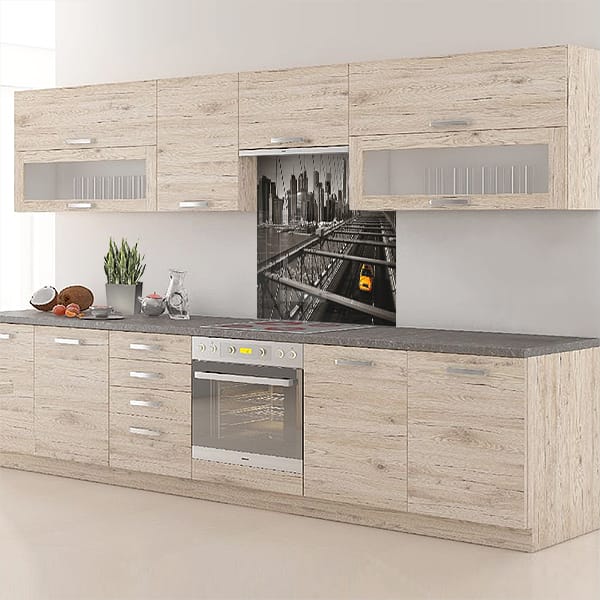 crédence pont taxi jaune fond hotte