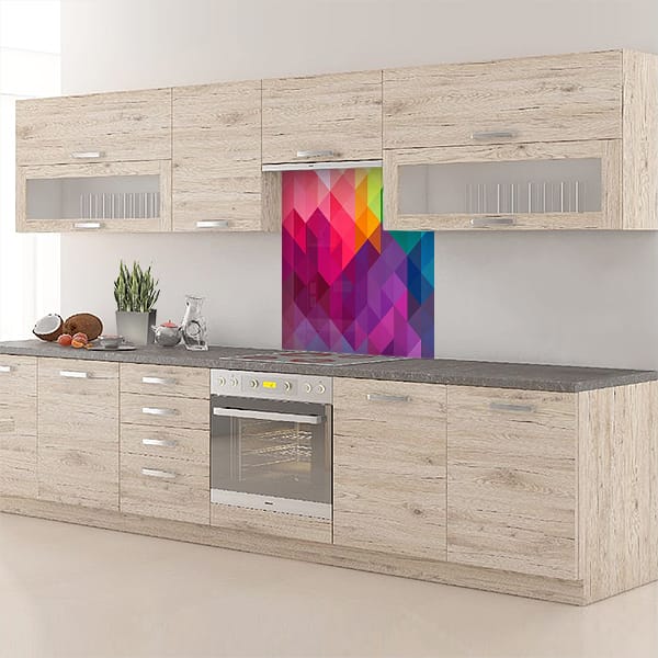 crédence triangles multiclores hotte