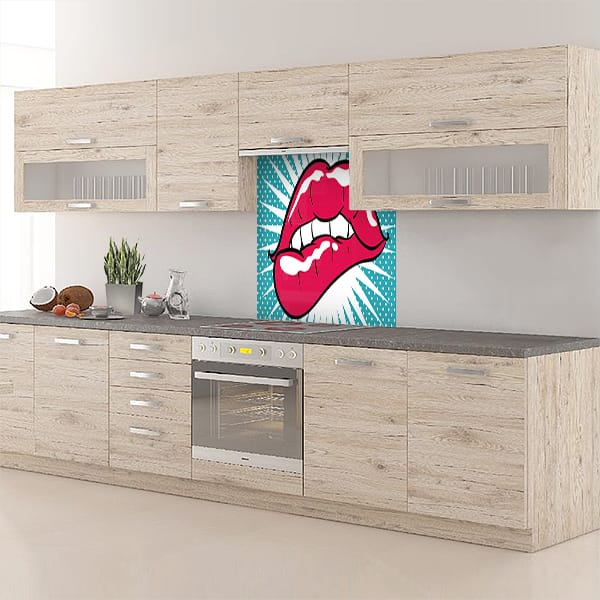 crédence aliment fond de hotte lèvres