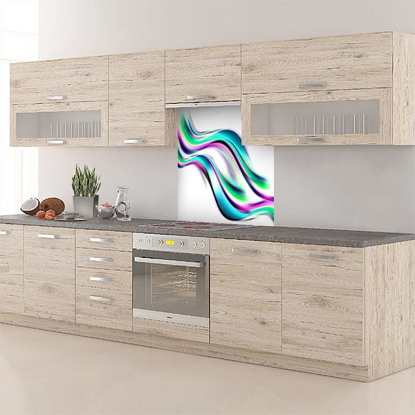 crédence abstrait fond de hotte encre multicolore