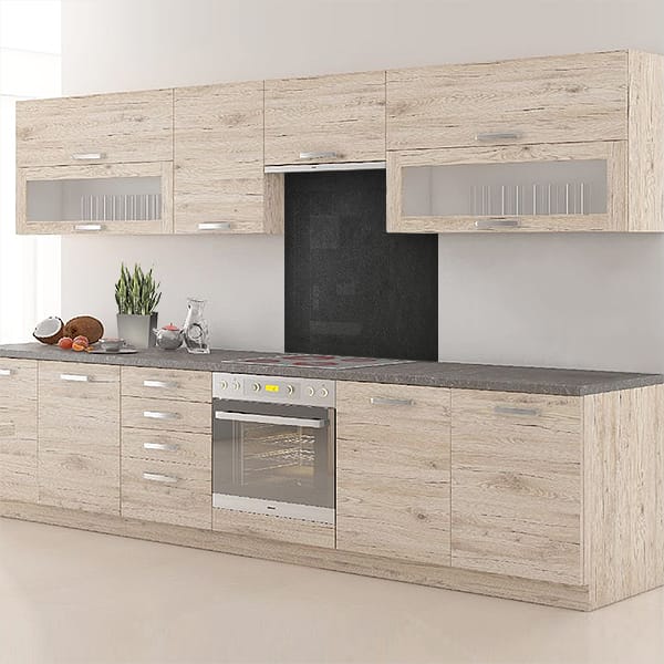 crédence cuir noir hotte