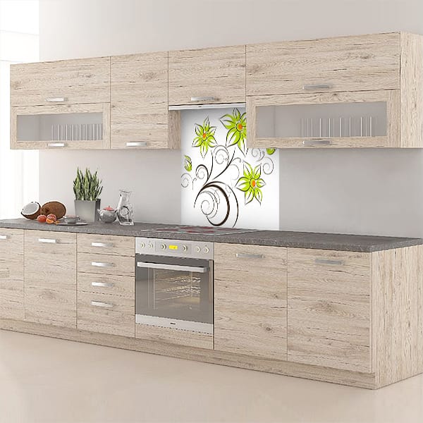 crédence abstrait fond de hotte fleur dessin