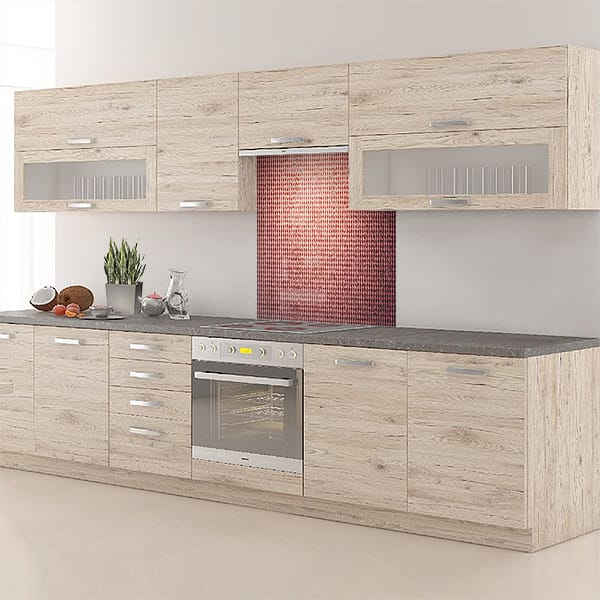 fond de hotte tissu maille rouge & blanche